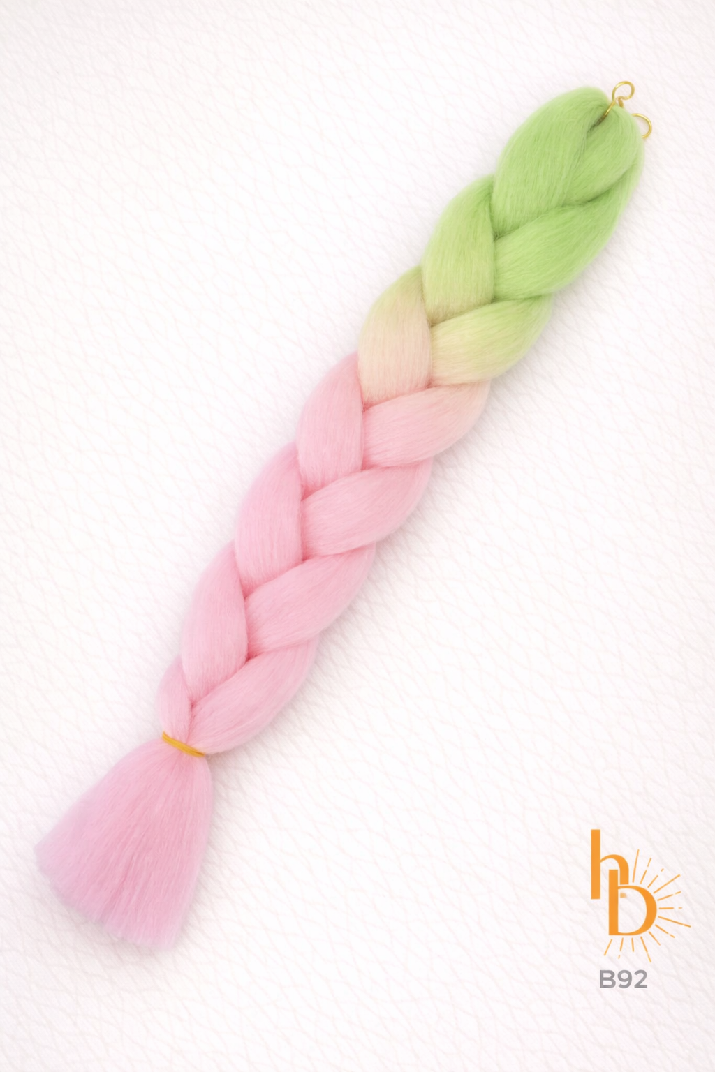 Premium invlecht haar licht roze-groen - De HaarBoetiek