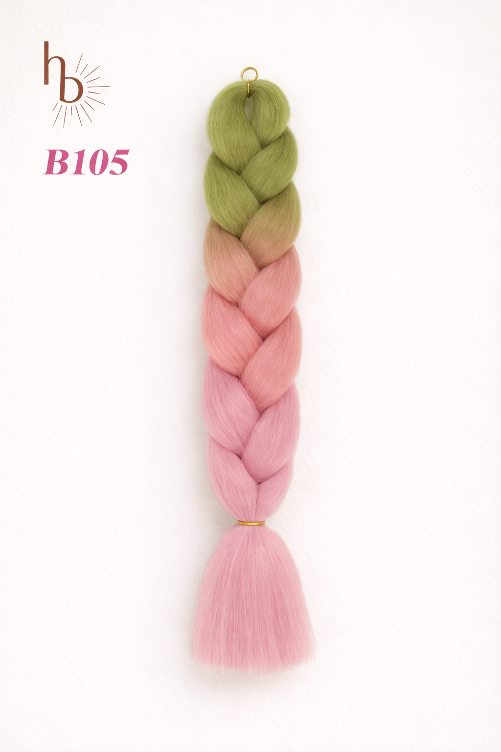 Premium invlecht haar olijf groen - licht roze | de haarboetiek