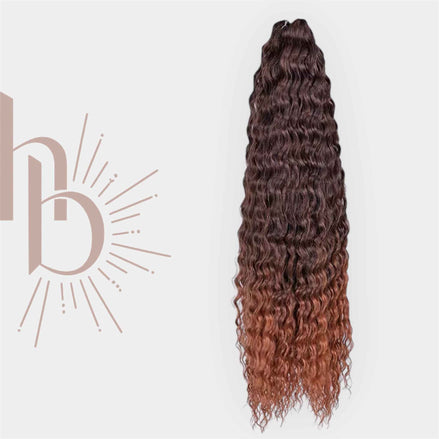 Krullend vlechthaar ombre bruin copper - De HaarBoetiek