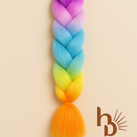 Invlecht haar unicorn regenboog - De HaarBoetiek
