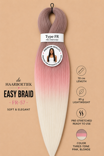 Easy braid invlechthaar roze-blond ombre