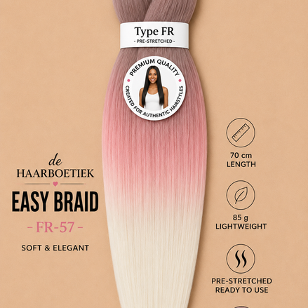 Easy braid invlechthaar roze-blond ombre