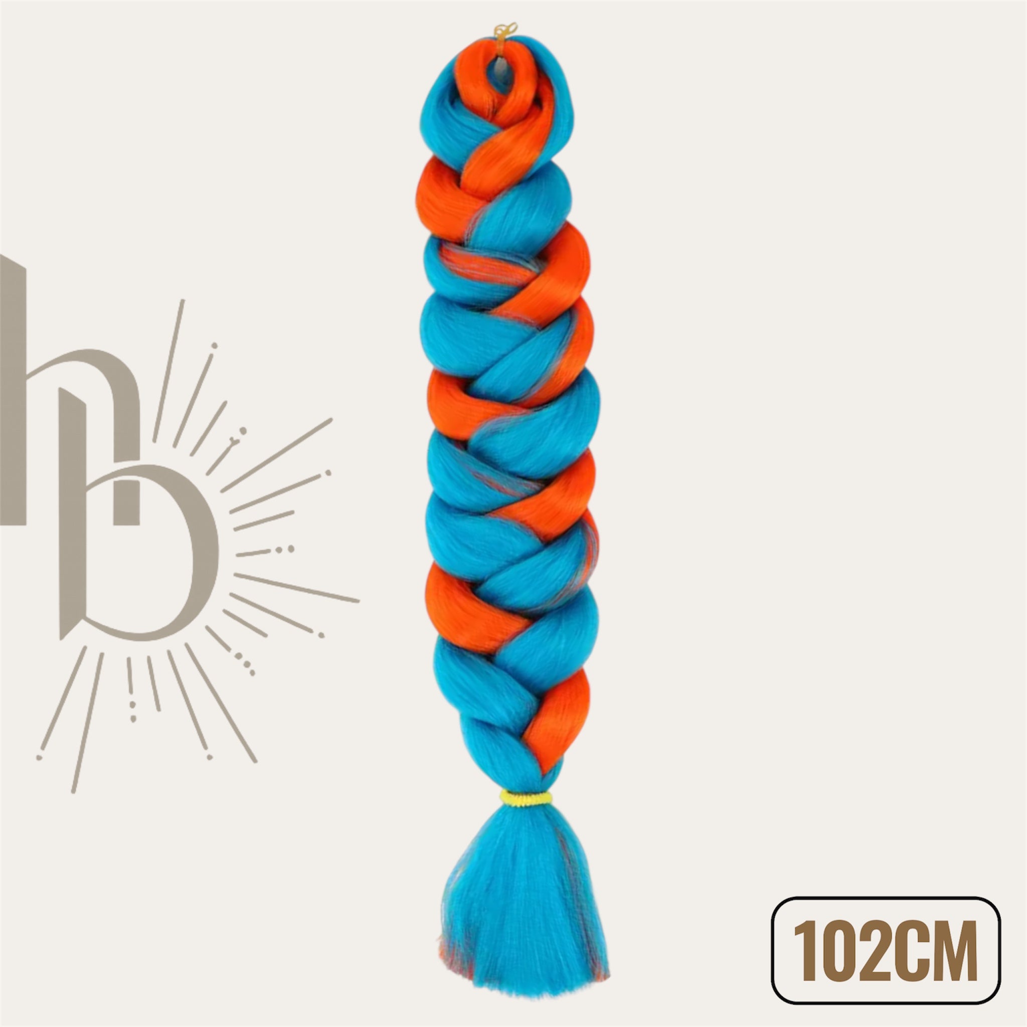 Invlecht haar ultra long oranje-blauw - De HaarBoetiek