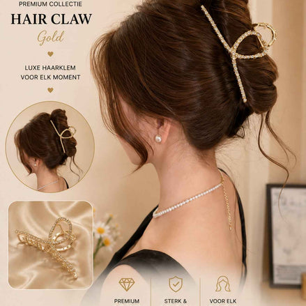 Infinity haarklem goud strass haaraccessoire - De HaarBoetiek