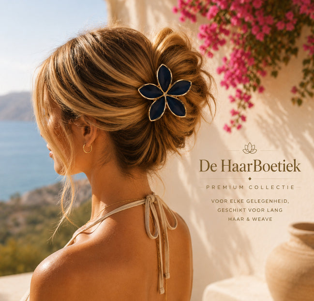 Summer Flower haar clip set goud - zwart
