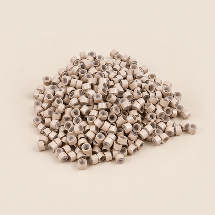 Micro-ringen 4,5 mm aluminium met siliconen binnenlaag – platinablond – 100 stuks – De HaarBoetiek