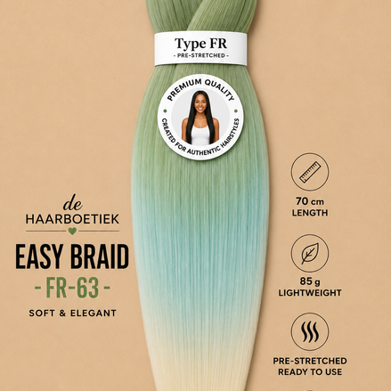 Easy braid invlechthaar licht groen-blauw ombre