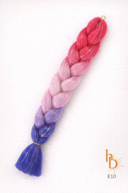 Premium invlecht haar roze - licht roze blauw - De haarboetiek