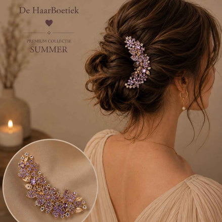 Summer haarspeld diamant lila voor feestlooks en braids - De HaarBoetiek