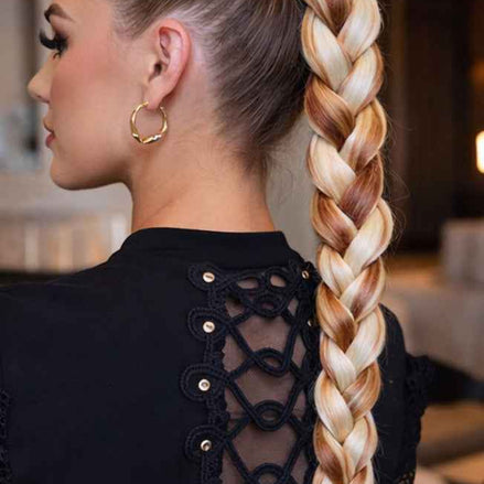 Premium vlecht ponytail blond - donker bruin | De haarboetiek
