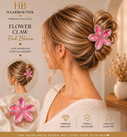 Summer bloem klem roze - zilver