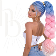 Invlecht haar roze-blauw unicorn bundel deal - De HaarBoetiek