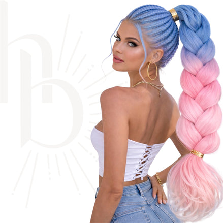 Invlecht haar roze-blauw unicorn bundel deal - De HaarBoetiek