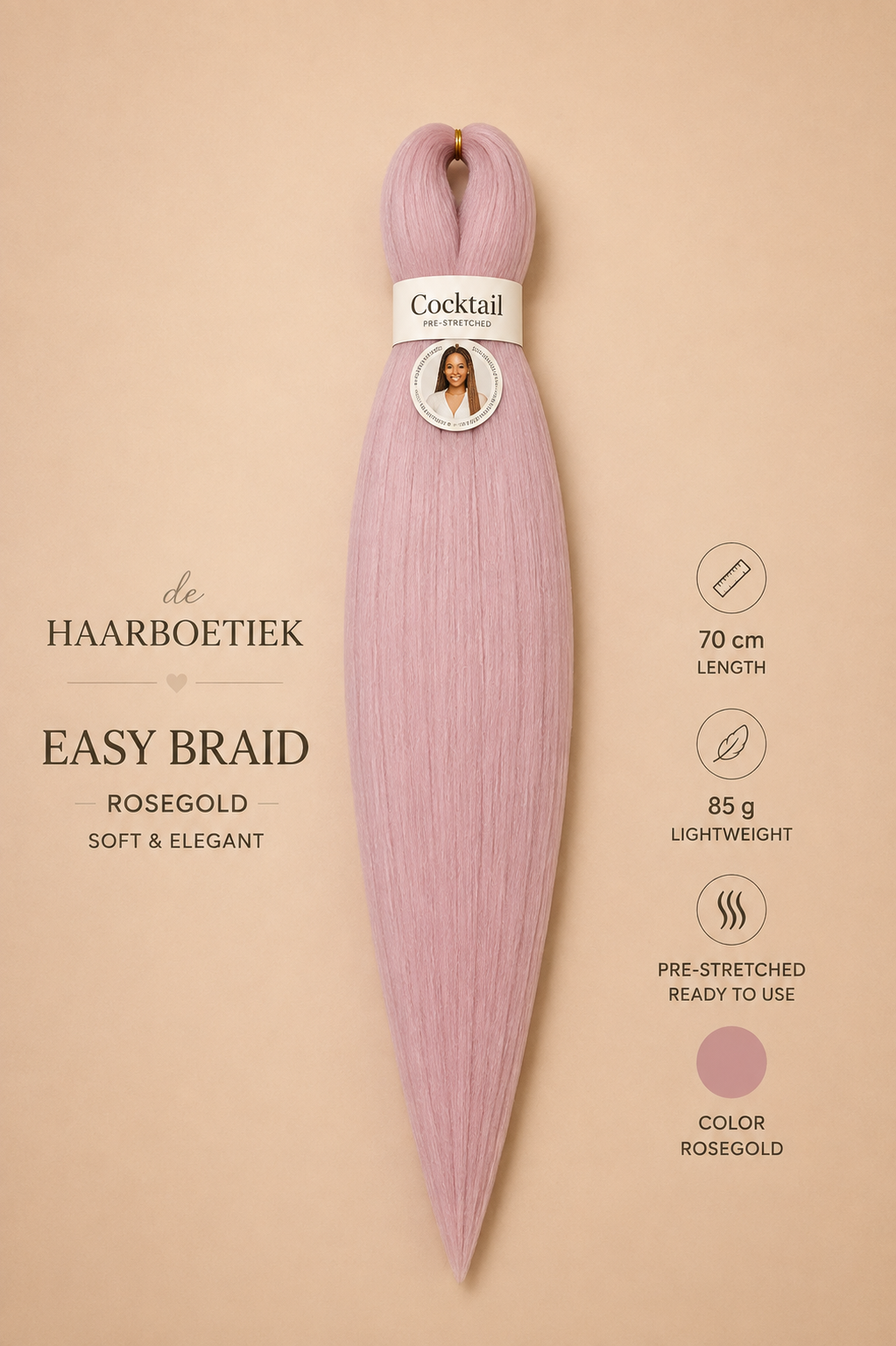 Easy braid licht roze