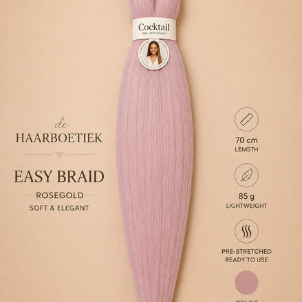 Easy braid invlechthaar licht roze