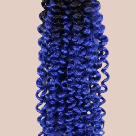 Afro curls invlecht haar ombre zwart-blauw - De HaarBoetiek