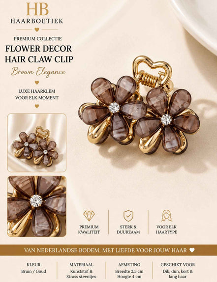Summer klem bloem goud - bruin