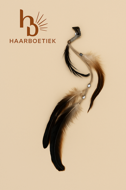 all feather cliip in | zwart - beige - bruin