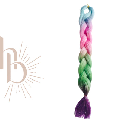 Invlecht haar rainbow shine blauw-roze-groen - De HaarBoetiek