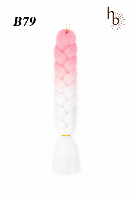 premium invlecht haar licht roze  - wit | De haarboetiek