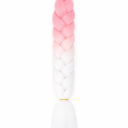 Premium invlecht haar licht roze-wit - De HaarBoetiek