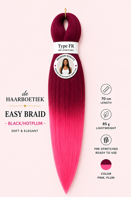 Easy braid ombre rood - roze