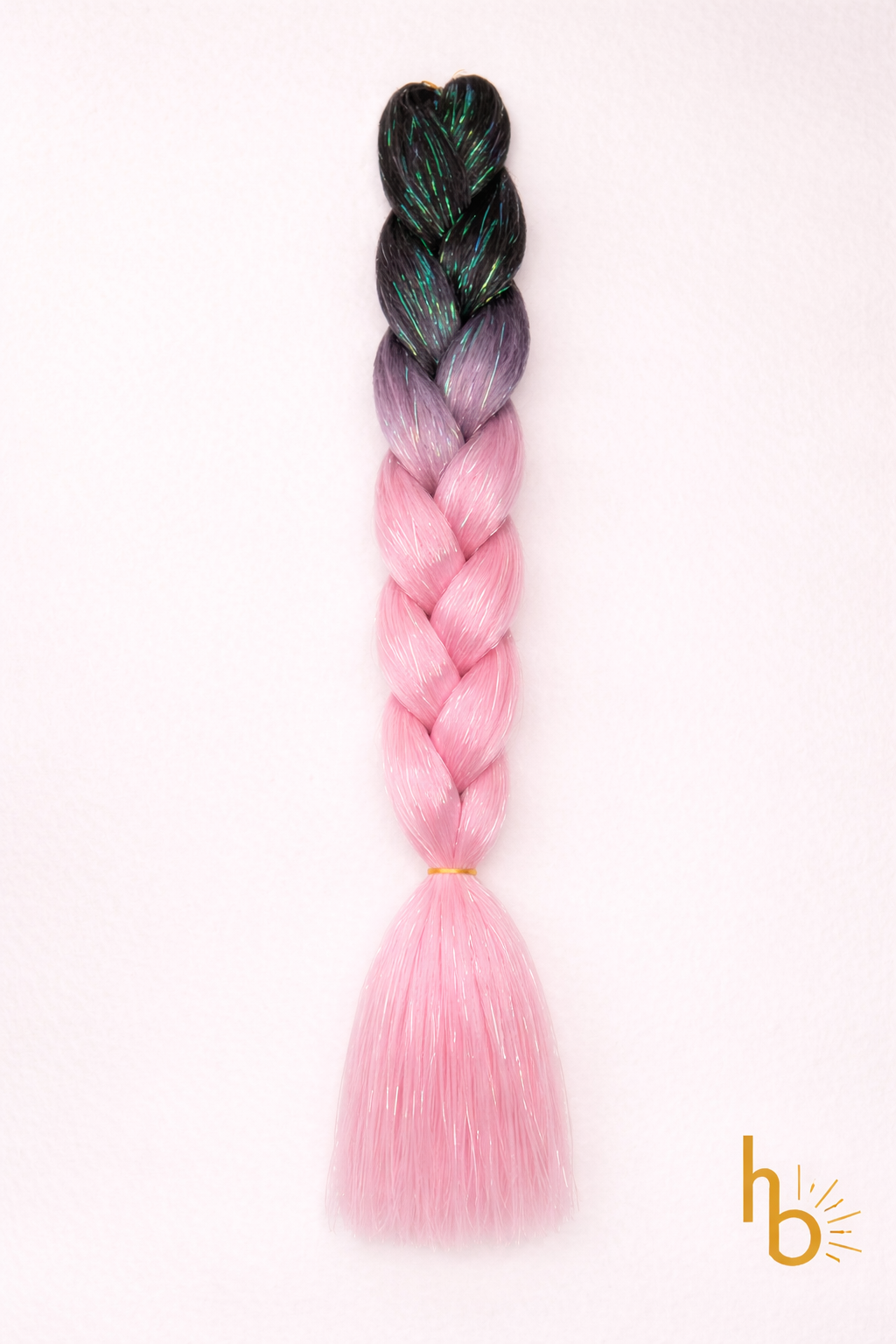 Premium shine invlecht haar zwart - licht roze | De haarboetiek