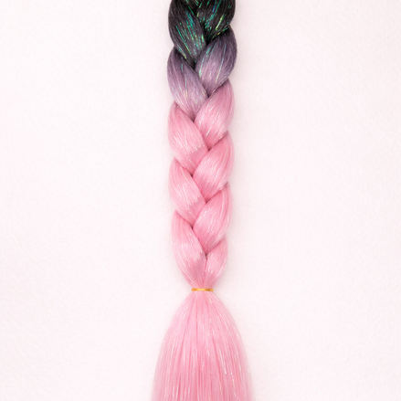Premium shine invlecht haar zwart-licht roze - De HaarBoetiek
