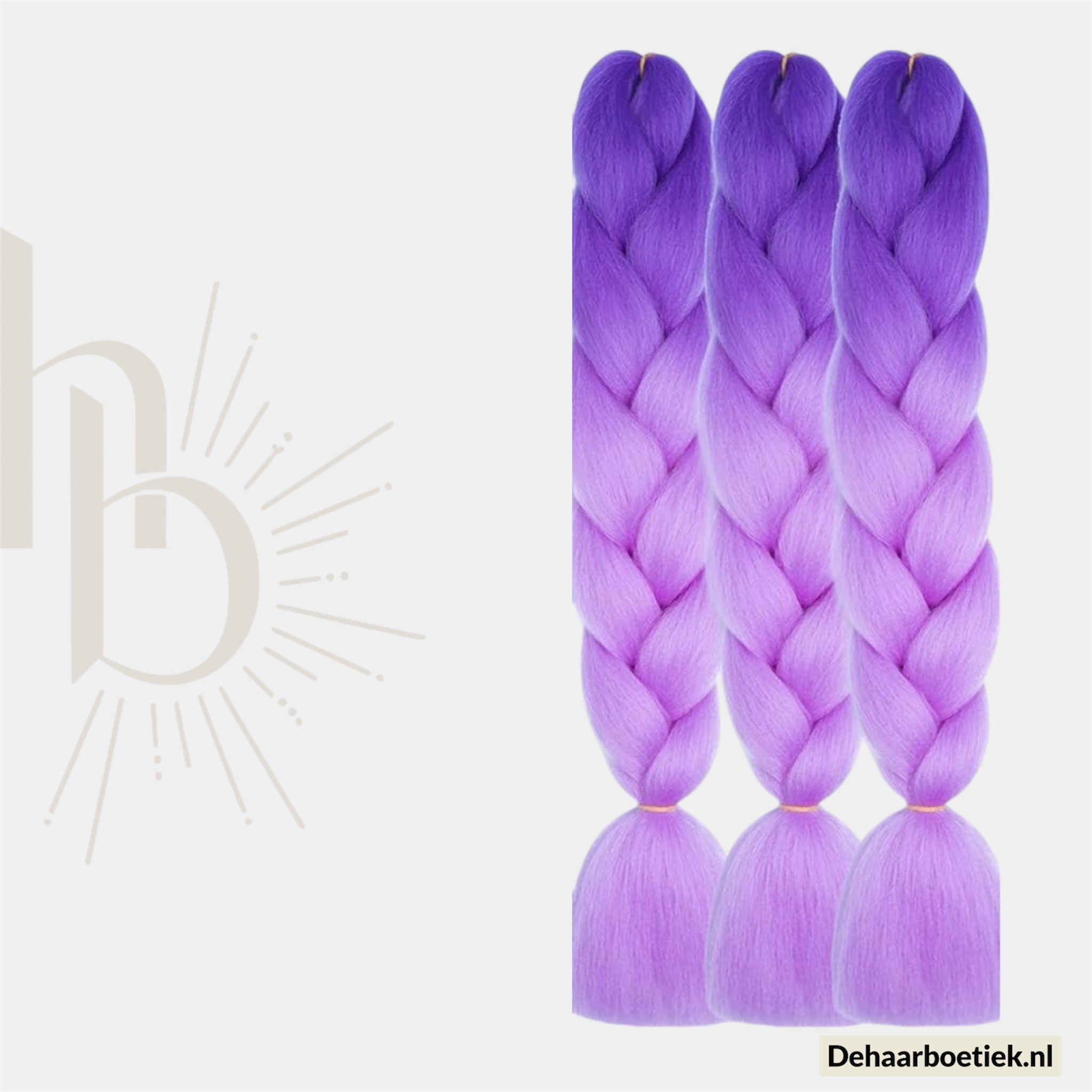 Bundel Deal Ombre Paars Lila Invlecht Haar 60cm – 3 Stuks