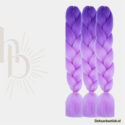 Bundel Deal Ombre Paars Lila Invlecht Haar 60cm – 3 Stuks