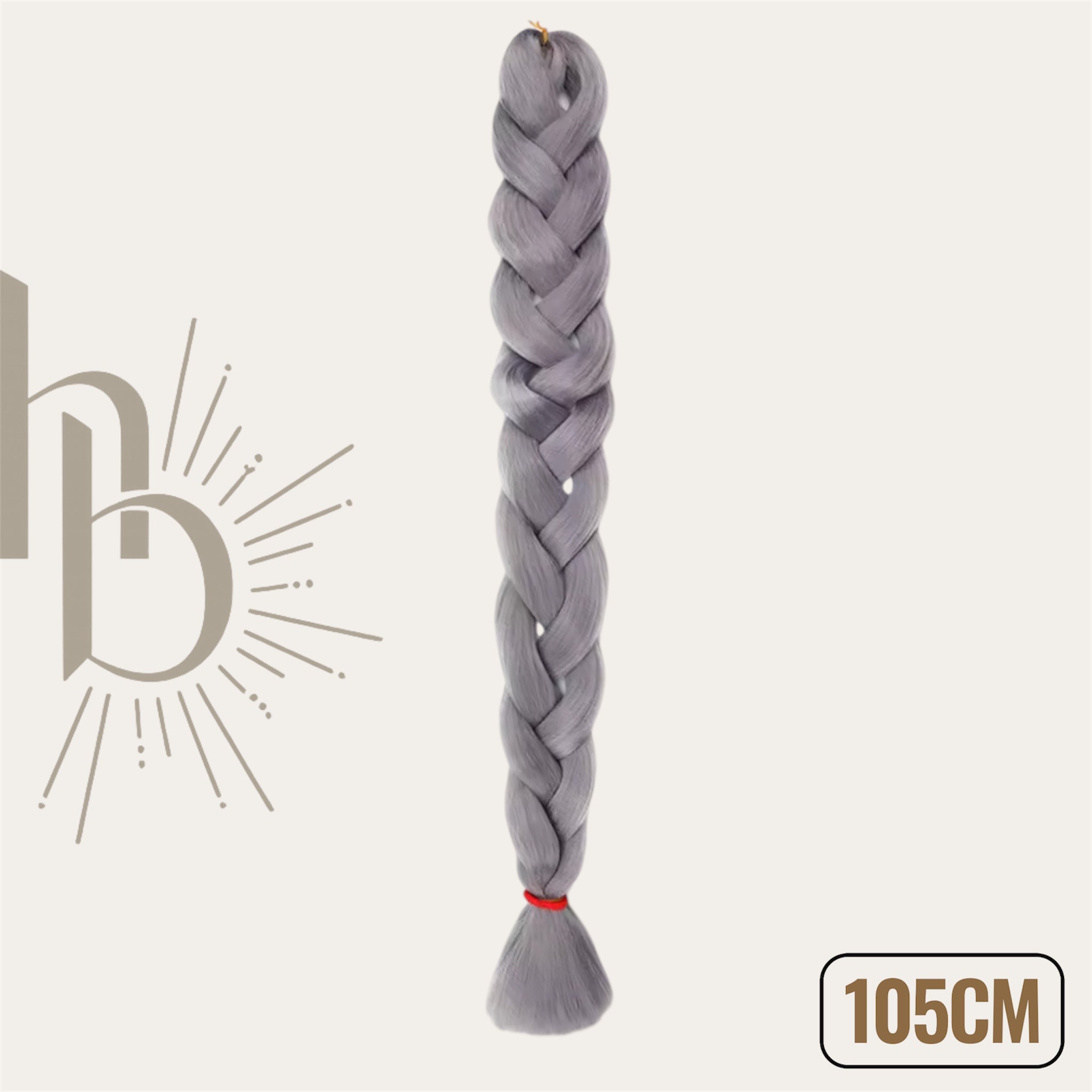 Invlecht haar grijs 105cm - De HaarBoetiek