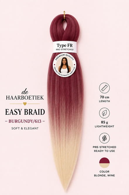 Easy braid ombre burgundy blond