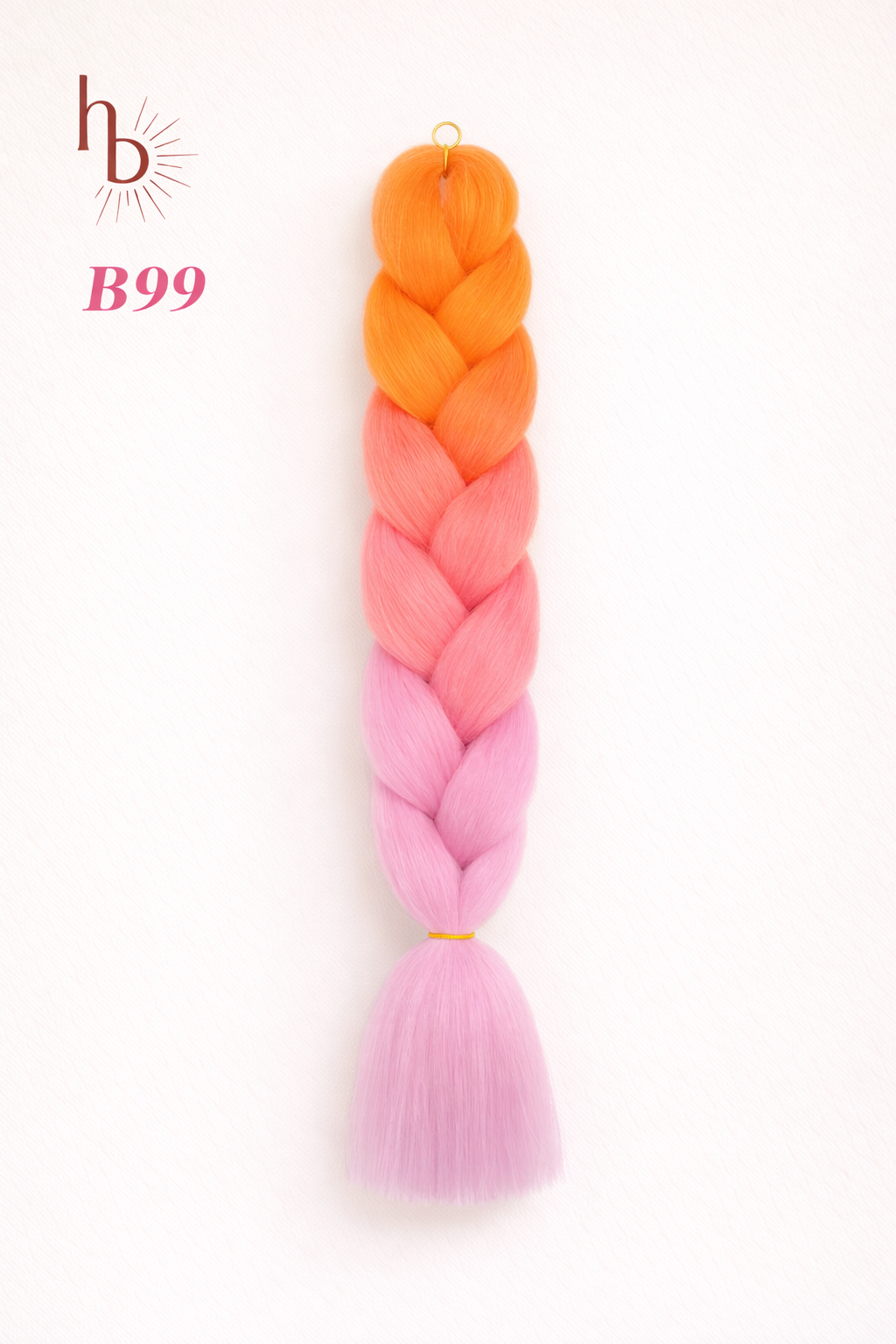 Premium invlecht haar oranje-roze - De HaarBoetiek