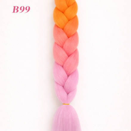 Premium invlecht haar oranje-roze - De HaarBoetiek