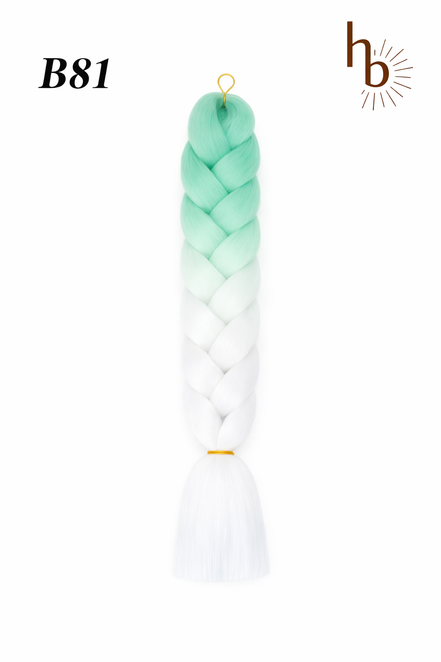 Premium invlecht haar mint groen - wit | De haarboetiek