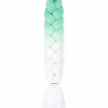 Premium invlecht haar mint groen-wit - De HaarBoetiek