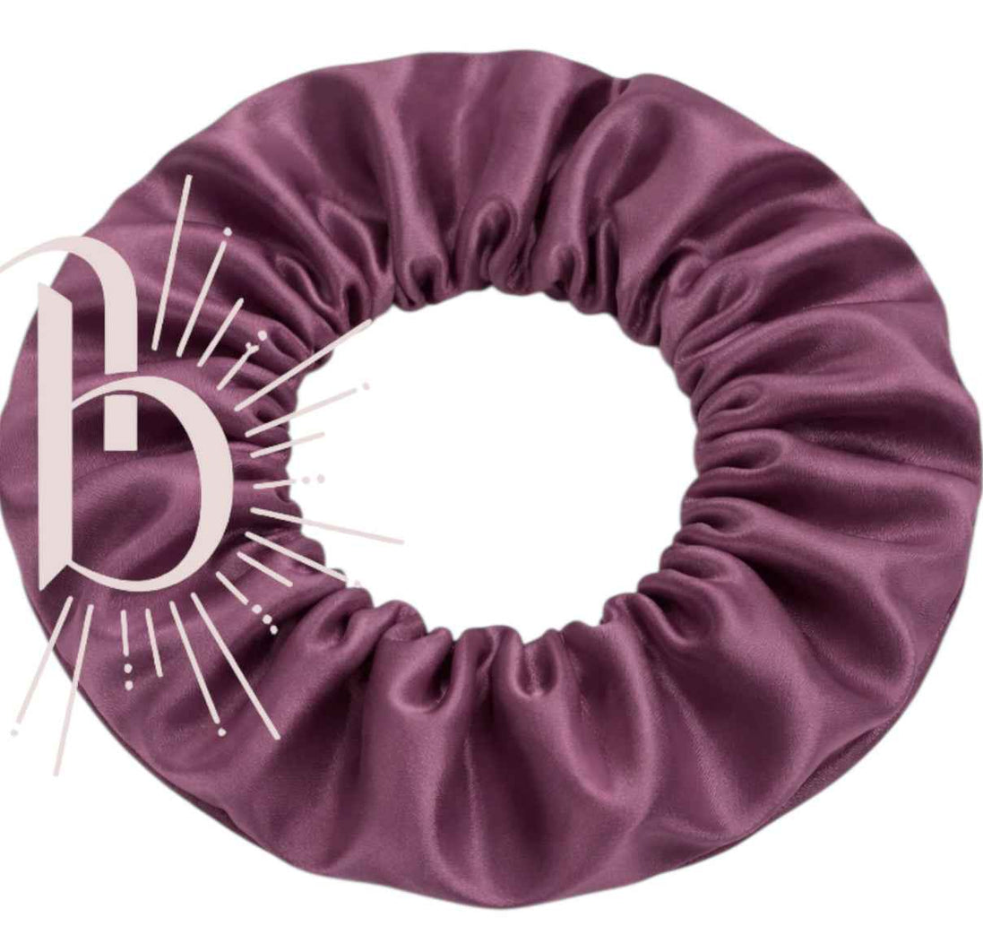 Srunchie oud paars - satijn - xl