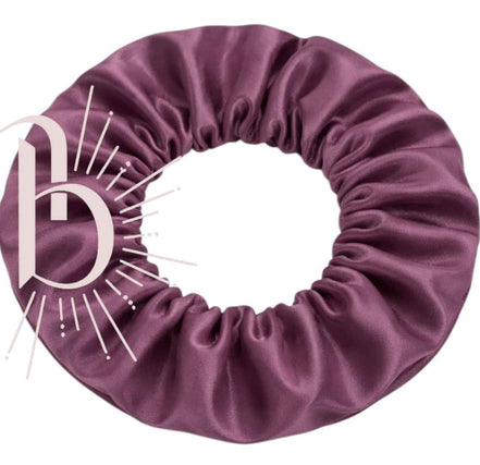 Srunchie oud paars - satijn - xl