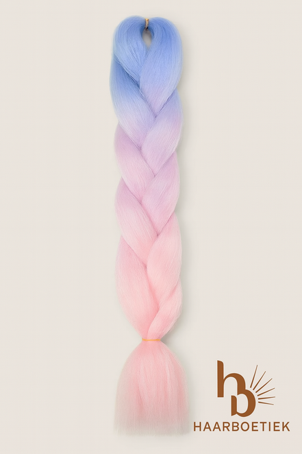 Invlecht haar pastel blauw - roze