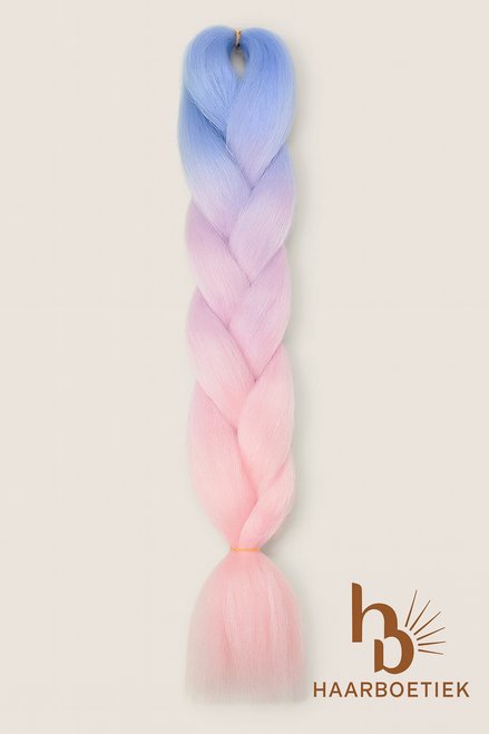 Invlecht haar pastel blauw - roze