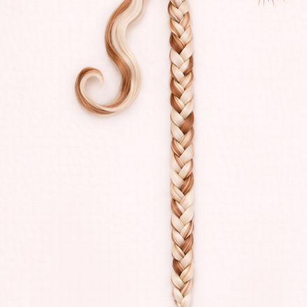 Premium vlechtstaart blond donker bruin 70cm braid ponytail - De HaarBoetiek