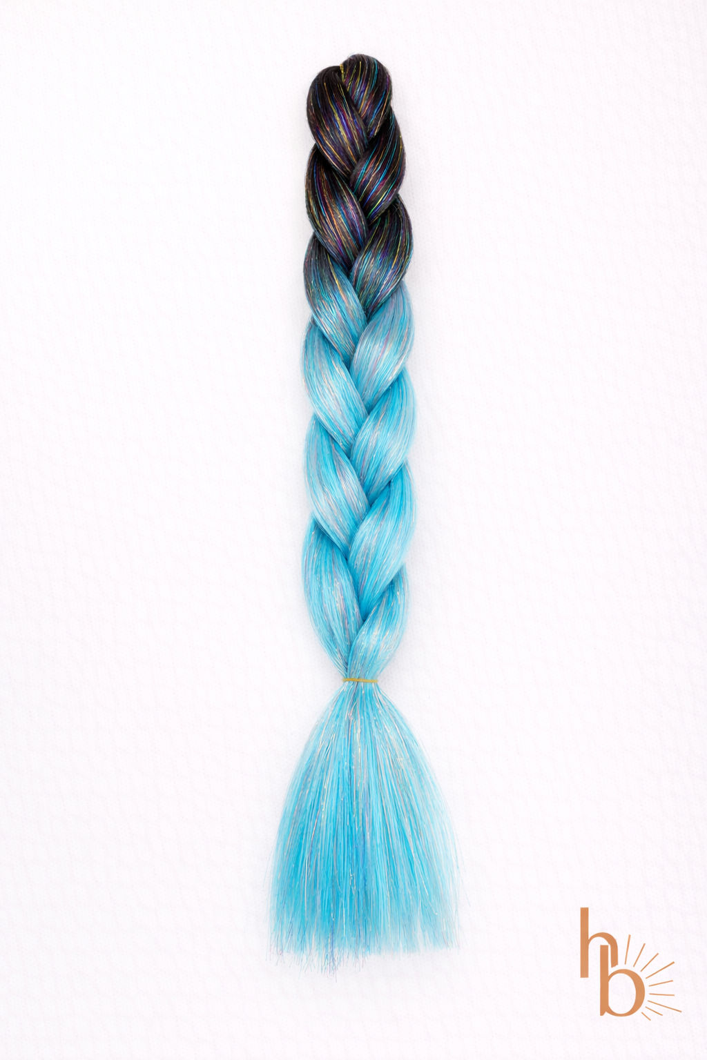 premium shine invlecht haar zwart - licht blauw | de haarboetiek