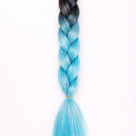 Premium shine invlecht haar zwart-licht blauw - De HaarBoetiek
