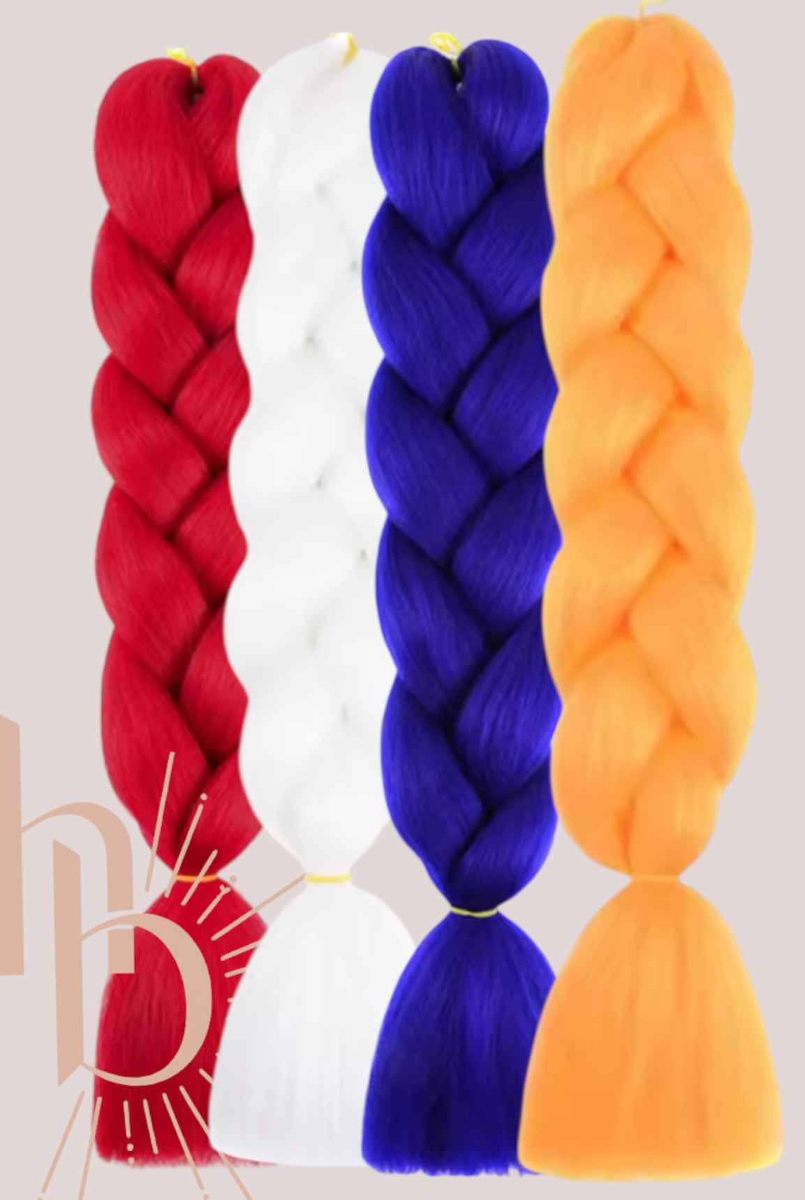Premium Koningsdag bundel invlecht haar rood - wit - blauw - oranje | De haarboetiek