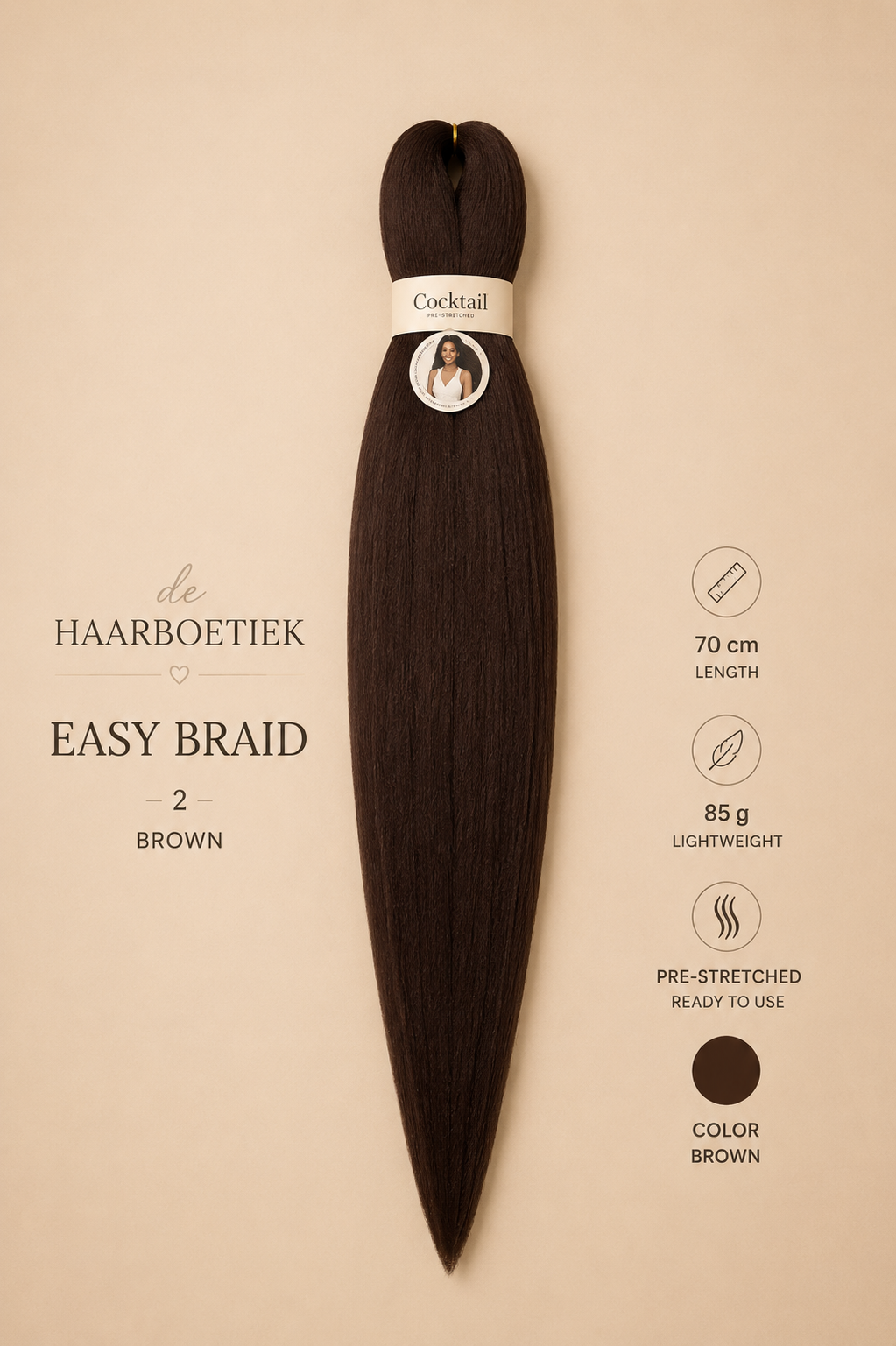 Easy braid bruin