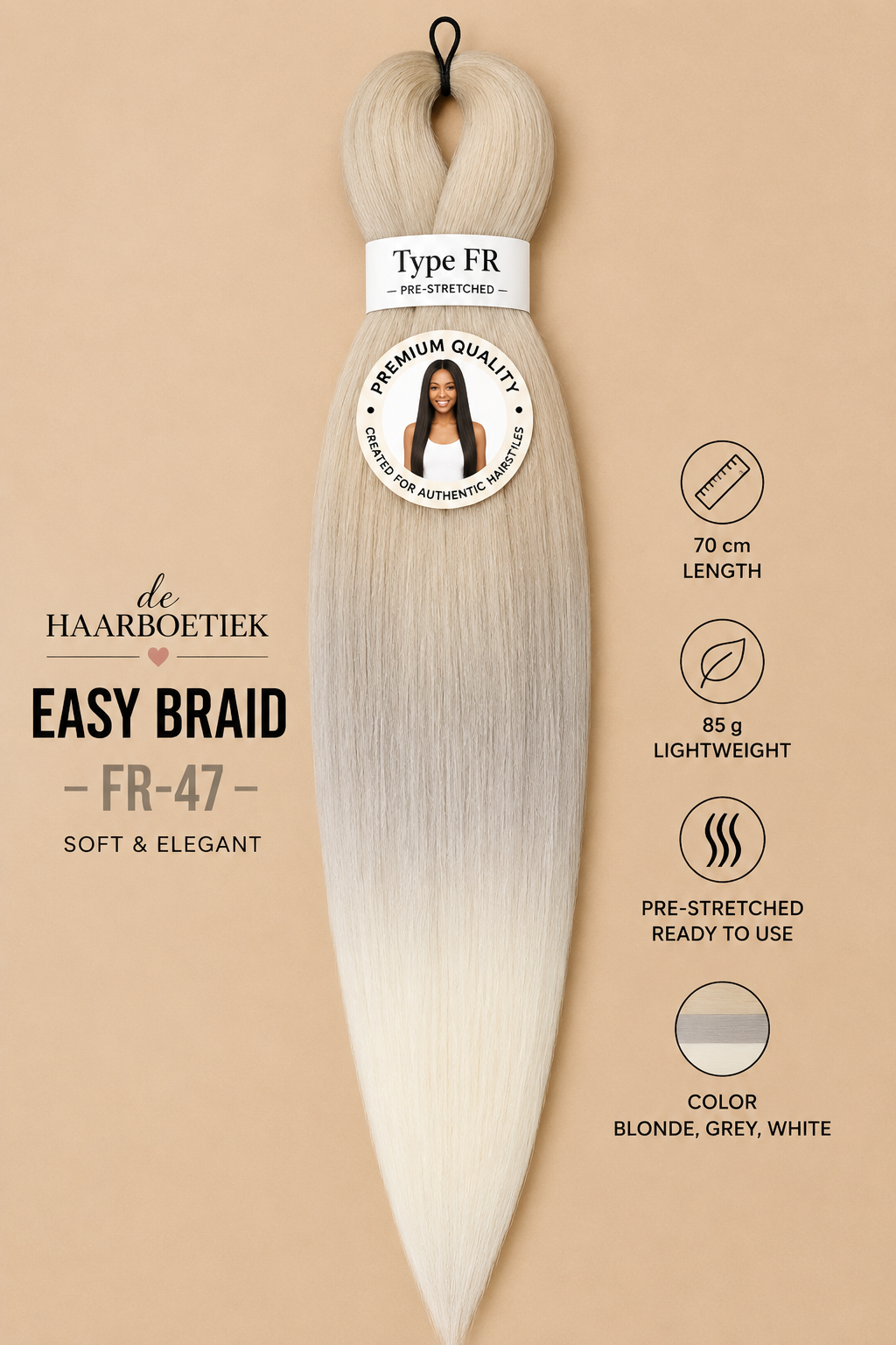 Easy braid invlechthaar asblond ombre