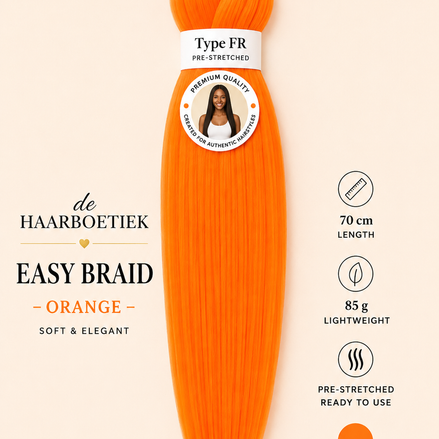 Easy braid invlechthaar oranje