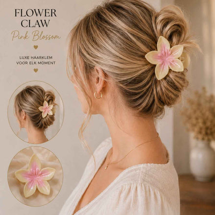 Bloem klem boter geel licht roze haaraccessoire voor haar en braids - De HaarBoetiek