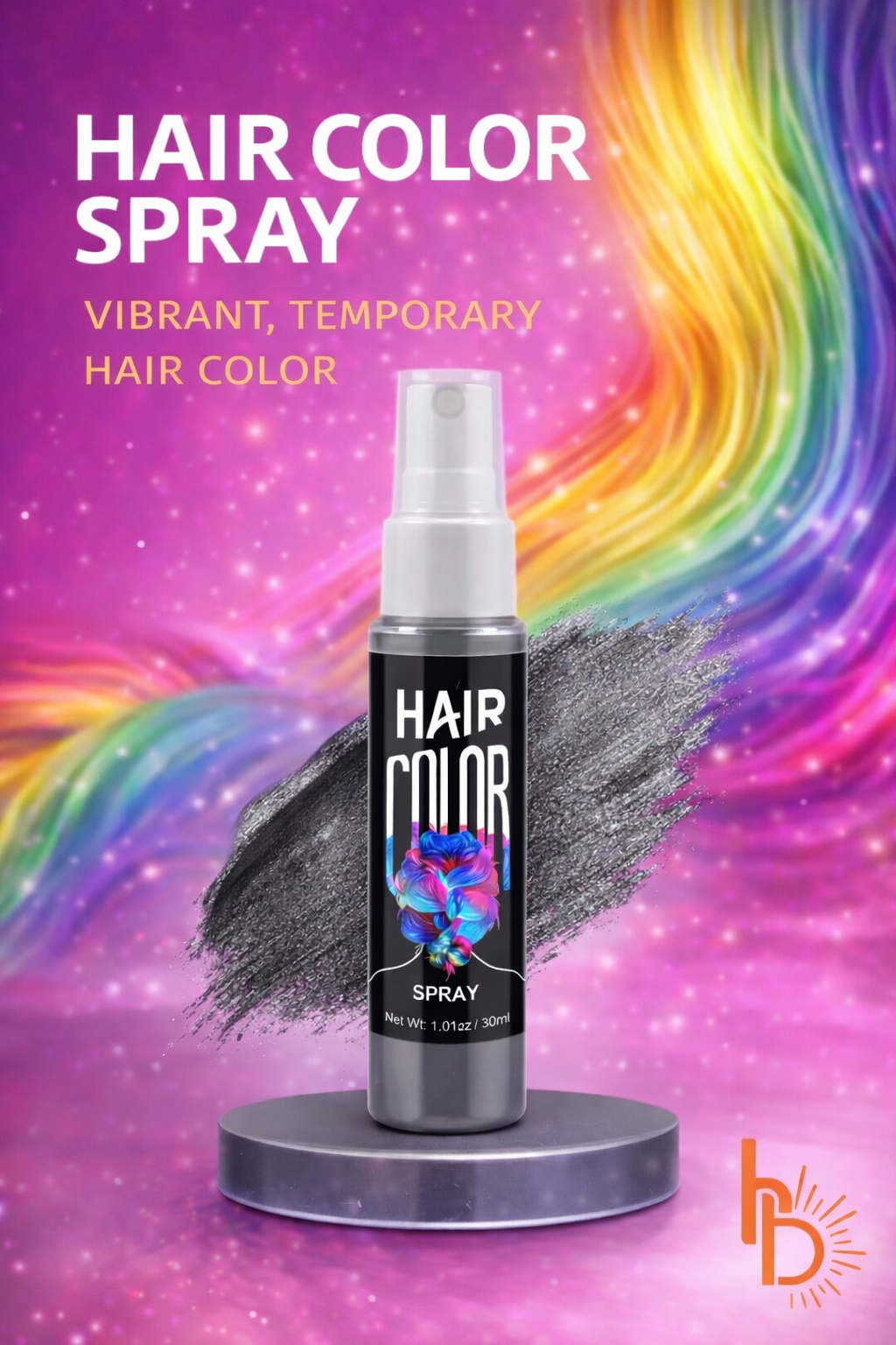 Haar spray grijs voor tijdelijke grijze haarkleur Halloween en carnaval - De HaarBoetiek
