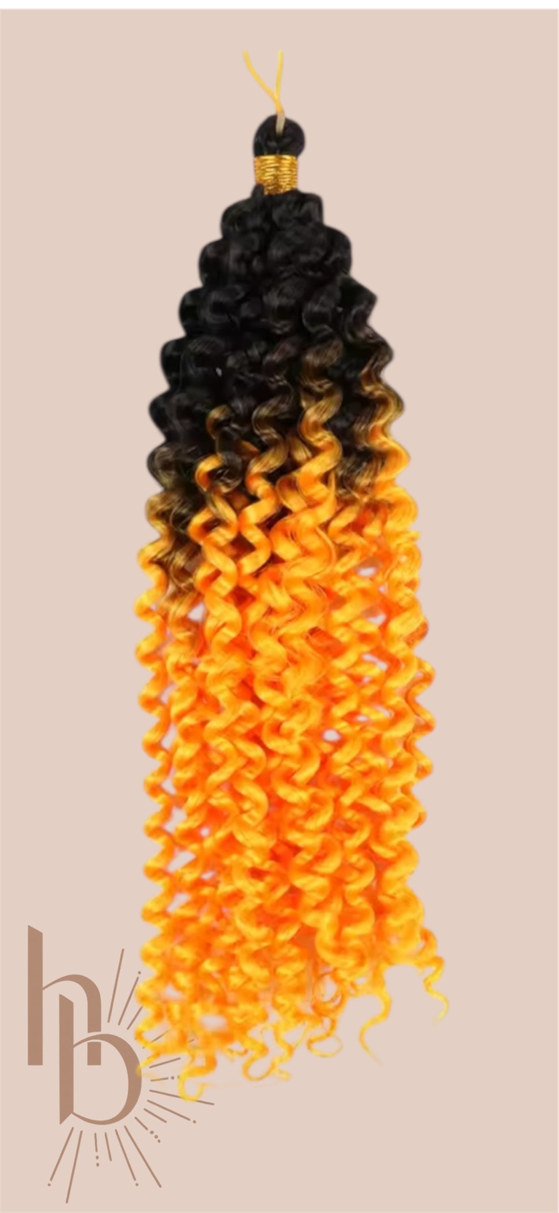 Invlecht haar ombre zwart - oranje afro curls | De haarboetiek